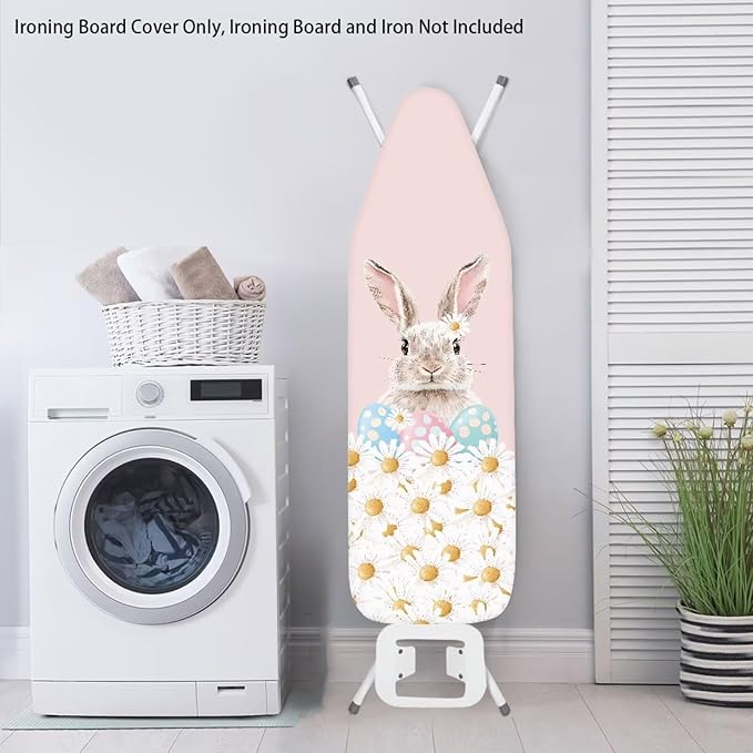 Daisy Easter Eggs Rabbit Ironing Board Cover 15x54 Inch Extra Thick Resistant - Image 3