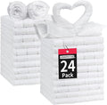 HOMERHYME White Washcloths, 24 Pack Microfiber Face Cloths, Soft Bulk Fingertip by HOMERHYME