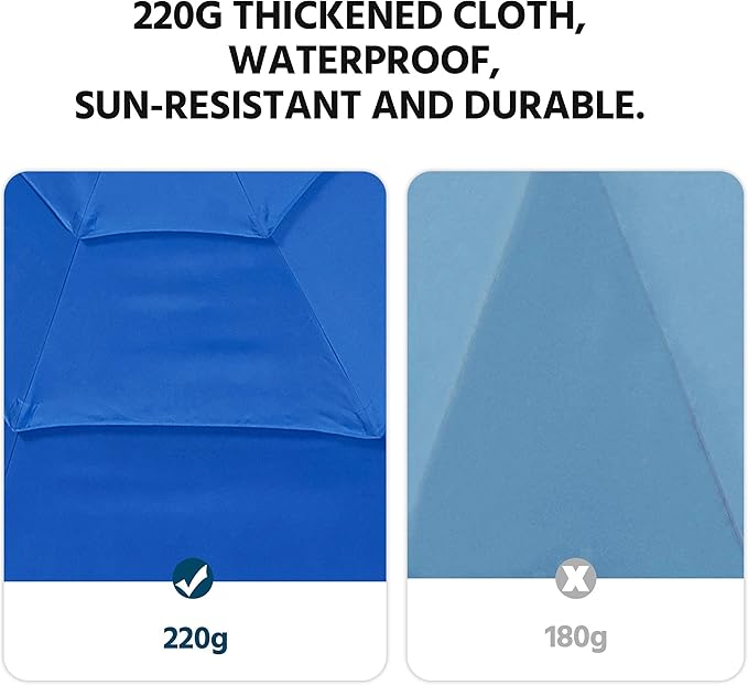 Yaheetech 3 Tier Patio Umbrella 10ft Vented Outdoor Large Market Table Umbrella with 8 Sturdy Ribs and 1.5" Umbrellla Pole, Double-layer Cloth & Push-button Tilting & Crank for Pool/Garden/Lawn Blue - Image 9
