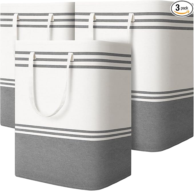 3 Pack Large Laundry Baskets, Laundry Hampers, Freestanding Waterproof by EpicTotes