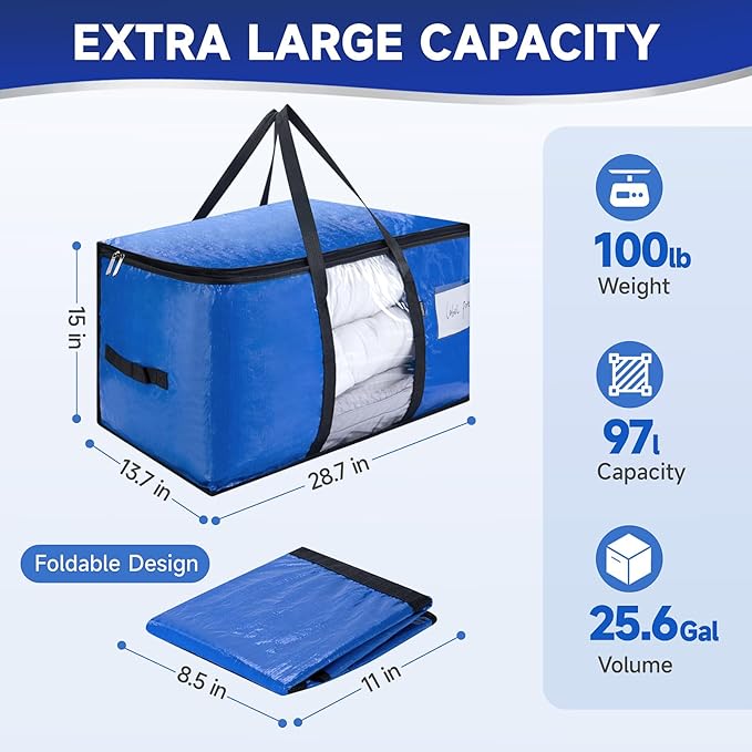 CONGREGATE 8-Pack Heavy Duty Blue Moving Bags - Image 6