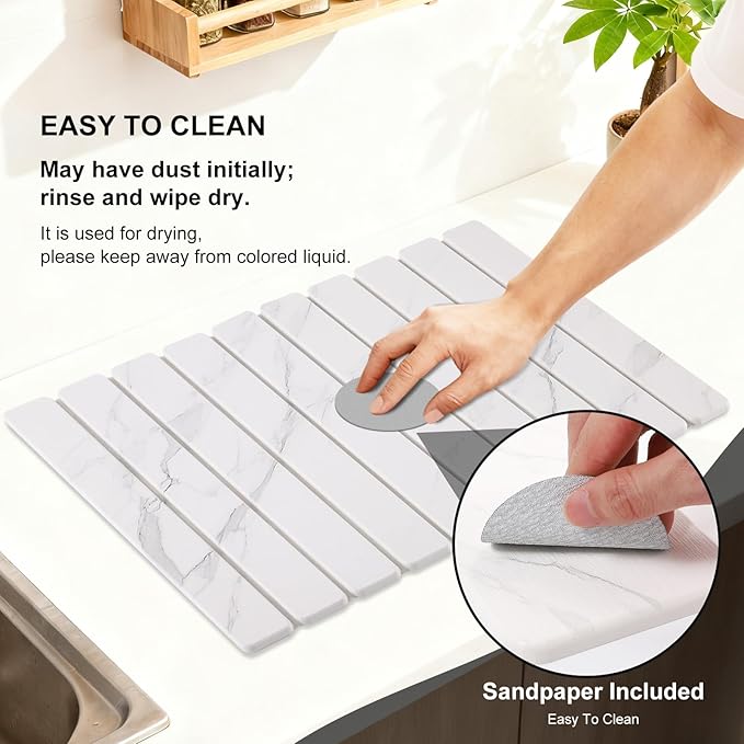 3 PCS Large Stone Dish Drying Mat - Image 7