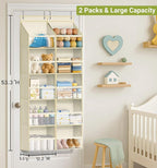 AOODA 2 Pack Over the Door Organizer, Large Capacity Closet Door Hanging - Image 2