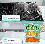 VERONES 5 Pack 36 OZ Glass Meal Prep Containers, Airtight Glass Lunch - Image 4