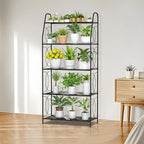 5 Tier Plant Stand Indoor Outdoor, Heavy Duty Plant Shelf, Metal Mesh Tall Plant Stands Holder Rack for Living Room Balcony and Garden, Black - Image 2