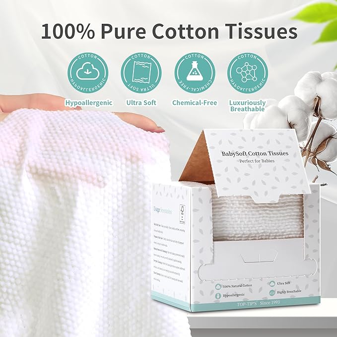 Disposable Face Towel 4 Boxes, 100% Pure Cotton, Soft & Skin Friendly Face - Image 2