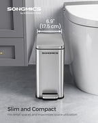 SONGMICS Bathroom Trash Can, 2.6 Gallon Small Trash Bin - Image 2