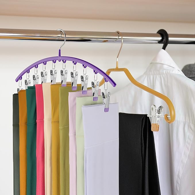 Legging Organizer for Closet, Metal Yoga Pants Hanger w/Rubber Coated 2 Pack - Image 6