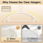 MIZGI Premium Clear Hangers Heavyduty-Acrylic No Shoulder Bump Suit Hangers - Image 3
