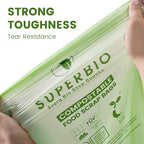 SUPERBIO 2.6 Gallon Compostable Food Waste Bags, 1 Pack, Flat Top Food Scrap - Image 2
