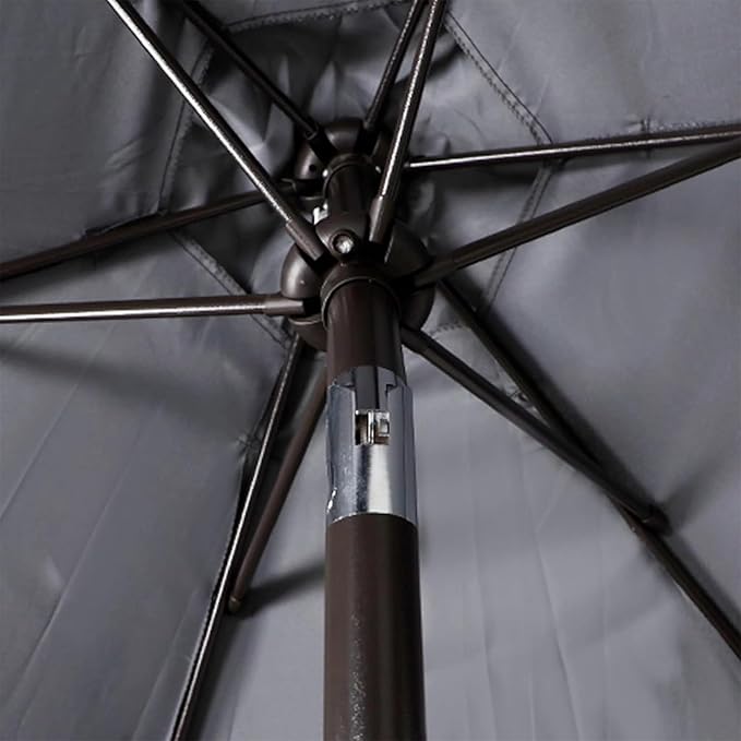 Blissun 7.5 ft Patio Umbrella, Yard Umbrella, Outdoor Market Umbrella with Push Button Tilt Crank, Dark Grey - Image 3