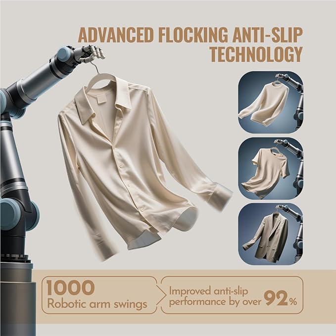30 Pack Velvet Hangers for Clothes – Non-Slip Slim Flocked Shirt Hangers - Image 3