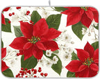 Red Poinsettias with Holly Dish Drying Mat by OTVEE