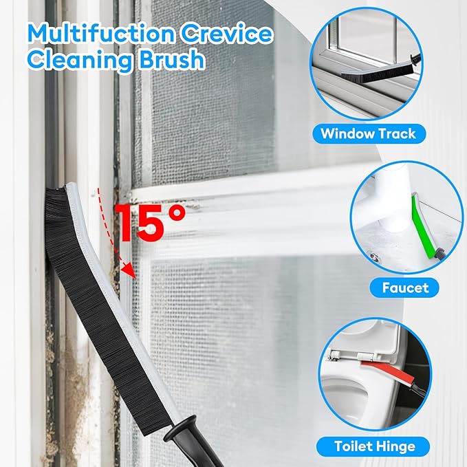 Crevice Cleaning Brush, Thin Hard Bristle Crevice Cleaning Tool Supplies - Image 3