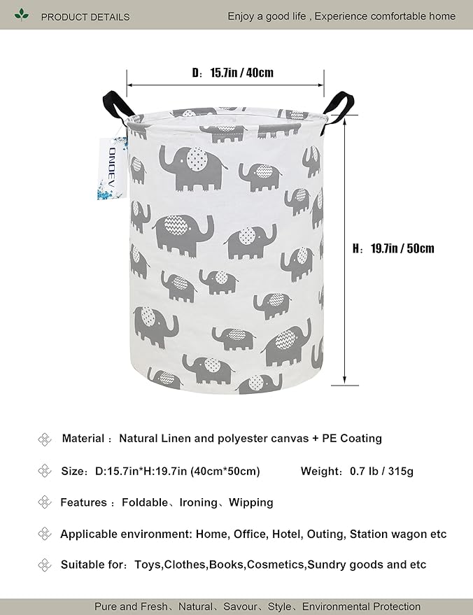 Round waterproof laundry basket gift basket, suitable - Image 2