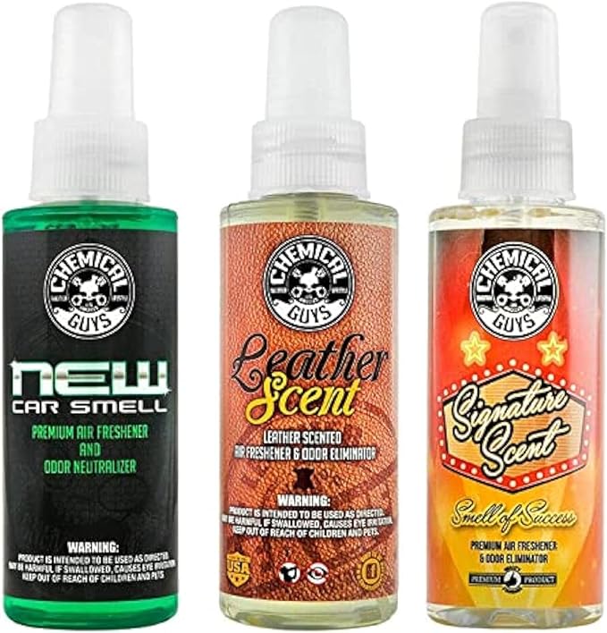 Chemical Guys AIR_301_04 New Car/Leather/Signature Scent Sample Kit, Office & by ChemicalGuys