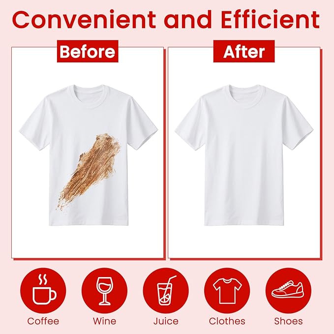 Stain Remover Wet Wipes Bulk, Individual Wrapped Clothes Portable Travel Messy - Image 4
