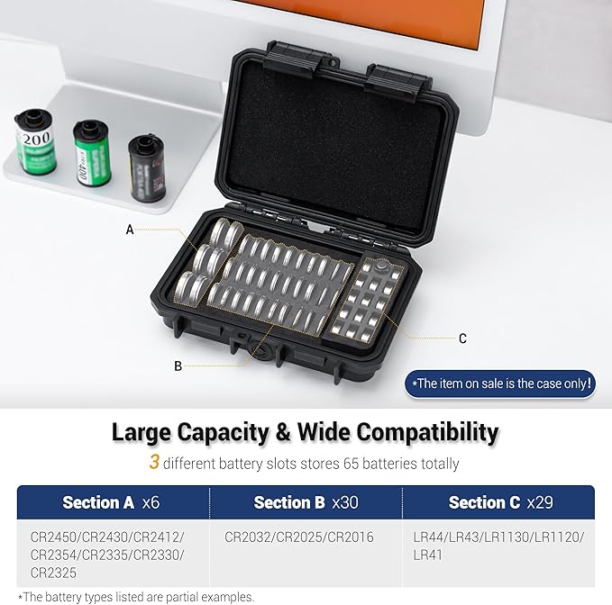 KIWIFOTOS 65 Slots Coin Cell Battery Case - Image 3