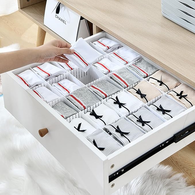 20PCS DIY Plastic Grid Drawer Dividers, Large Adjustable Drawer Storage - Image 5