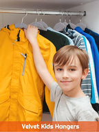 HOUSE DAY 14 Inch Kids Velvet Hangers 50 Pack, Durable Big Kid Hangers - Image 2