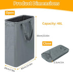 Slim Laundry Hamper, 48L Ultra Thin Collapsible Laundry Basket - Image 2