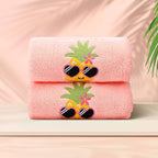 2 Pcs Party Like a Pineapple Hand Towels Coral Bathroom Decor 14x29 Inch - Image 6