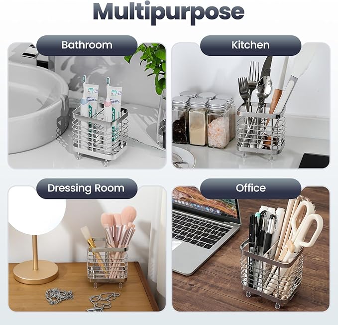 Luxspire Toothbrush Holders for Bathroom, Stainless Steel Electric Toothbrush - Image 8