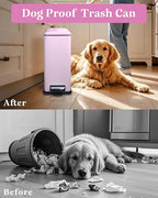 1.3 Gallon Trash Can with Removable Inner Bucket, Stainless Steel Step Pedal - Image 9
