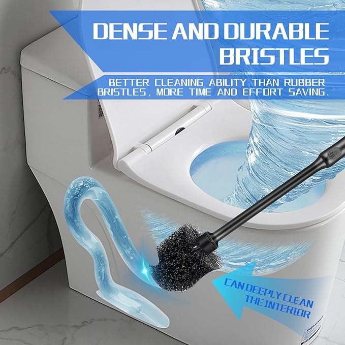 4 Pack Toilet Brush and Holder, Long Handle Toilet Bowl Brush, Deep Cleaning - Image 6