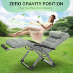 Suteck Oversized Zero Gravity Chair,29In XL Lounge Chair w/Removable Cushion&Headrest, Reclining Camping Chair w/Upgraded Lock and Footrest, Reclining Patio Chairs Recliner for Indoor Outdoor - Image 6
