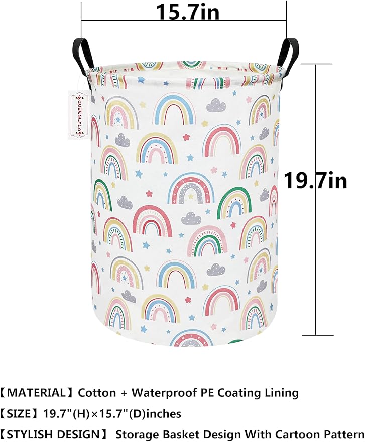 QUEENLALA Large Storage Basket, Laundry Hamper/Bathroom/Home Decor/Collapsible - Image 2