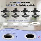 Metal 2 Pack Bathtub Drain Stopper - Image 3