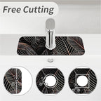Kitchen Sink Splash Guard，Black cat hiding in jungle Faucet Mat Sink - Image 5