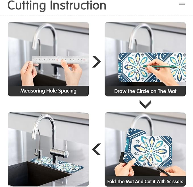 Kitchen Sink Splash Guard 1 PC 14.7 Inch Sink Faucet Mat Splash Guard - Image 4