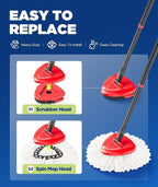 6-in-1 Mop Heads Replacements for O Cedar EasyWring 1 Tank System, Includes 1 - Image 3