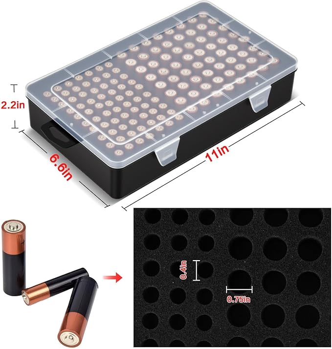 Battery Storage Organizer Case, Battery Vault Box Holder Container - Image 3