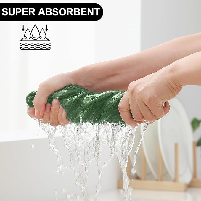 Homaxy Kitchen Towels and Dishcloths Set, 12 x 12 and 13 x 28 Inches, Super - Image 3