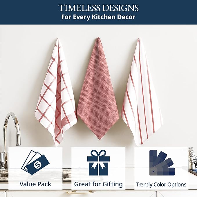 LANE LINEN Kitchen Towels Set of 12-100% Cotton, Quick-Drying 18” x 28” - Image 7