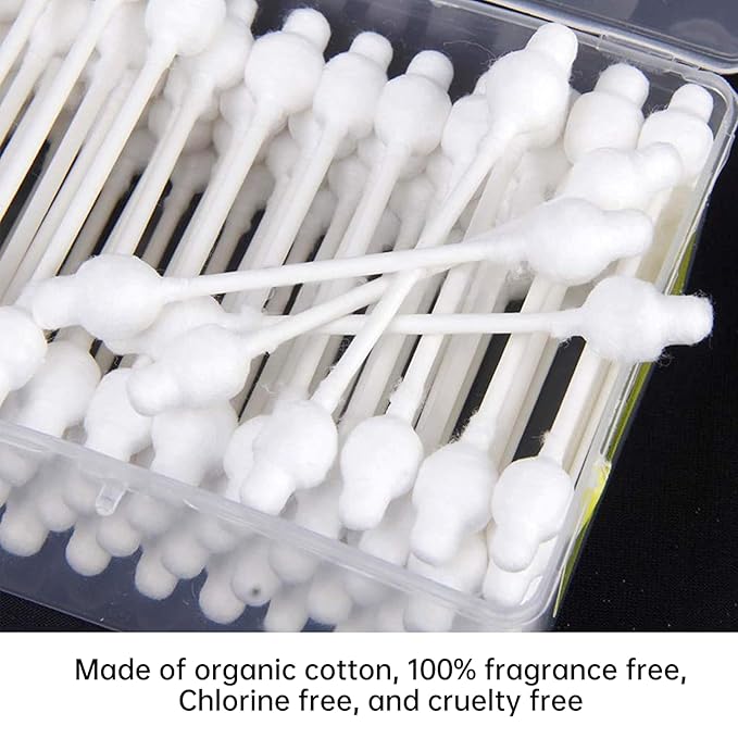 Baby Cotton Swabs, Organic Chlorine-Free Safety Swabs - Image 7