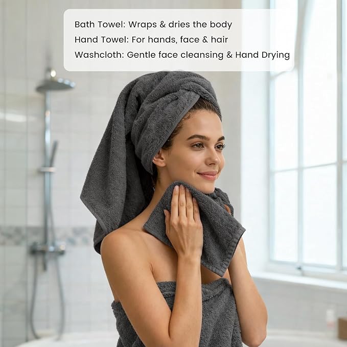 SEMAXE 12-Piece Family Bathroom Towel Set - Image 7