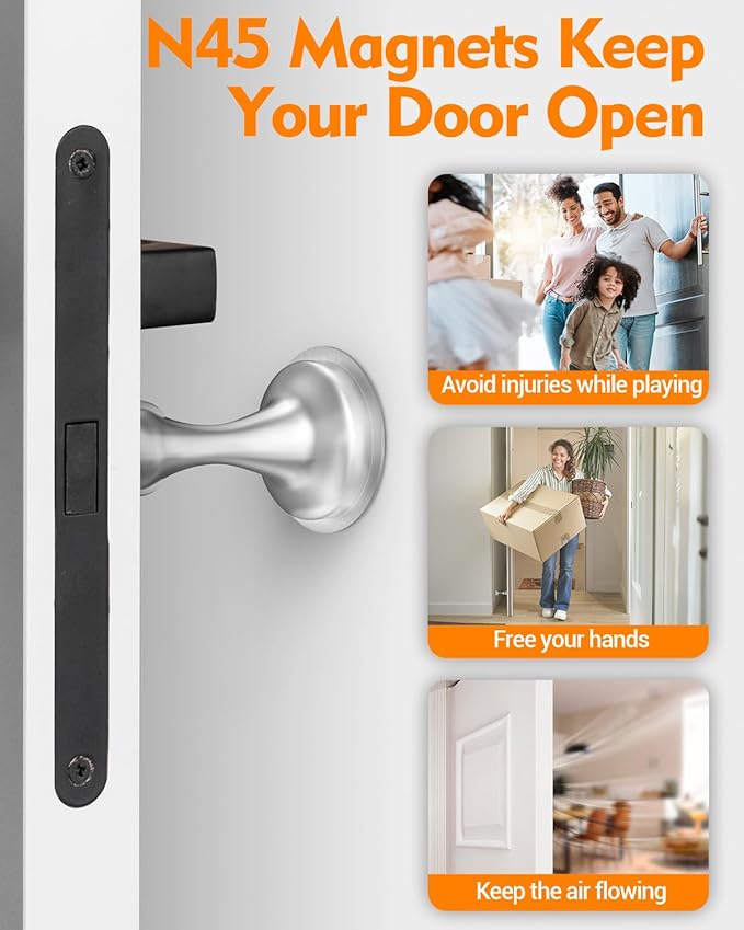 Door Stoppers Magnetic Door Catch, Stainless Steel Magnetic Door Stop 2 Pack - Image 2
