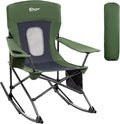 Portal Outdoor Rocking Chair Camping Folding Portable Rocker with Cup Holder Side Pocket Carry Bag, Support 350LBS (Mesh Green) by PORTAL