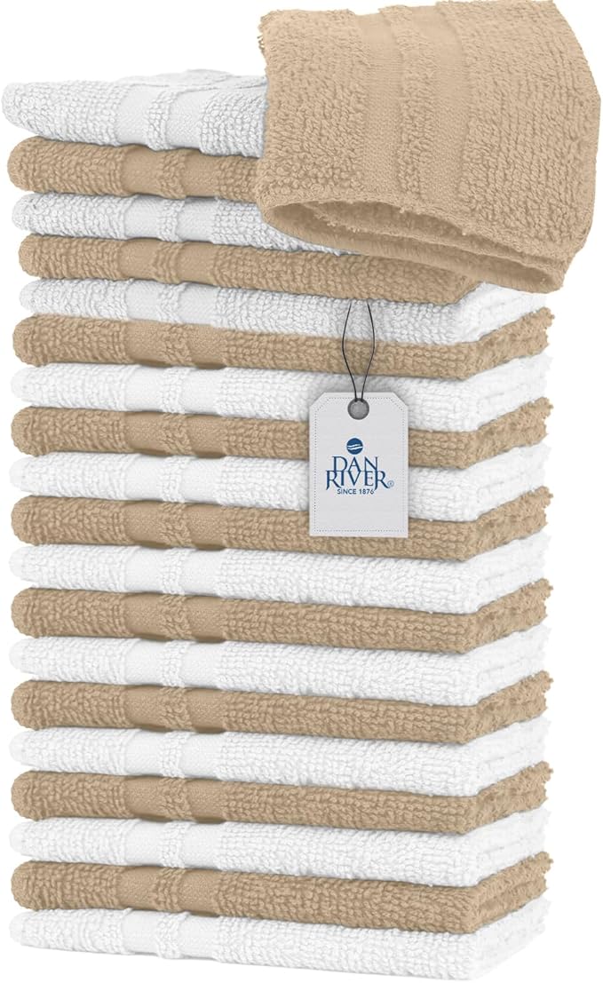 DAN RIVER 100% Cotton Washcloths 20 Pack Premium Quality Face and Body Cloth - Image 8
