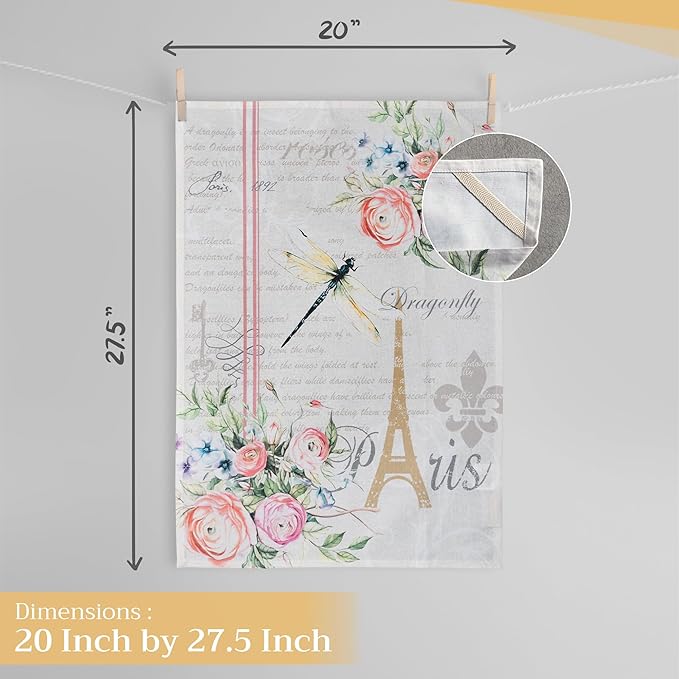 Maison d' Hermine Kitchen Towels Set of 2 100% Cotton 27.50" x 20" Reusable - Image 4