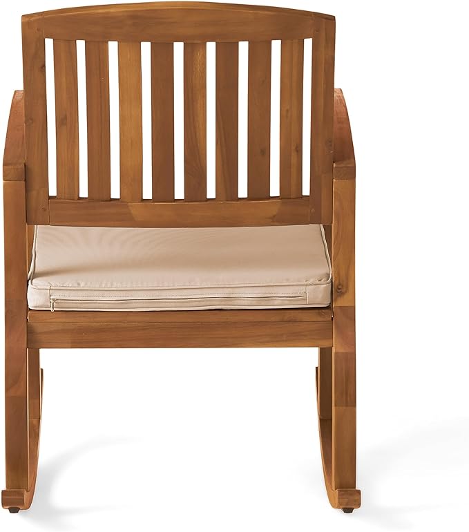 Christopher Knight Home Selma Acacia Rocking Chairs with Cushions, 2-Pcs Set, Teak Finish - Image 10