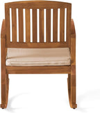 Christopher Knight Home Selma Acacia Rocking Chairs with Cushions, 2-Pcs Set, Teak Finish - Image 10