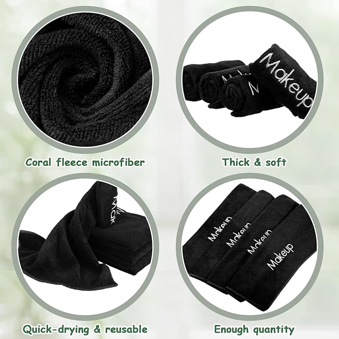 Shimeyao 30 Pack Makeup Towels Black Makeup Washcloths - Image 3