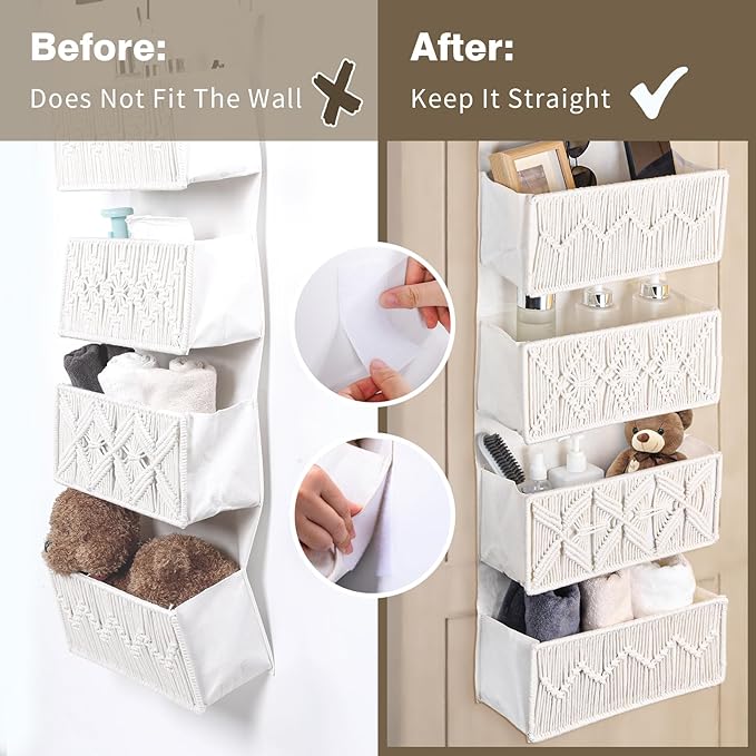 Over the Door Organizer Macrame Boho Nursery Storage - Image 3