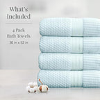 NY Loft 100% Cotton Bath Towels 4 Pack | Super Soft & Absorbent Quick-Dry Bath - Image 2