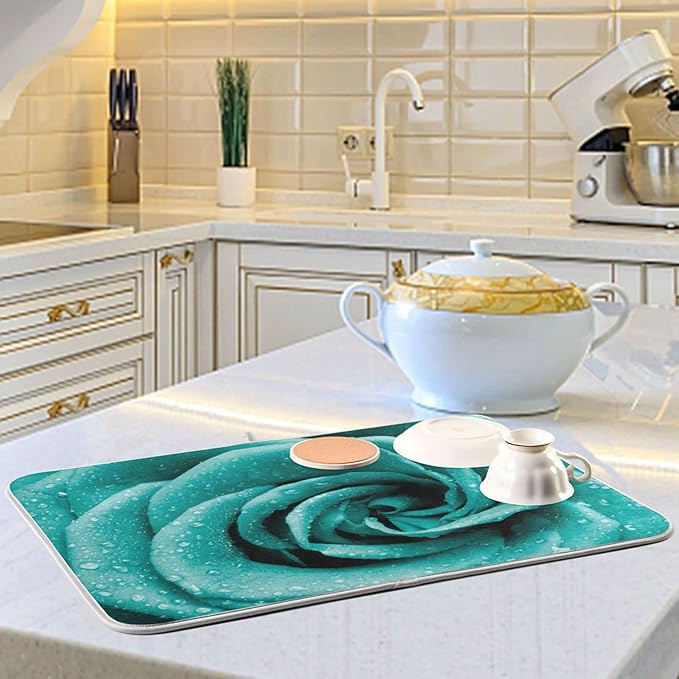 Super Absorbent Dish Drying Mat, Microfiber Fast-Drying Dish Mat, Kitchen Dish - Image 6